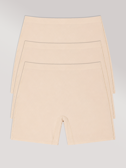 Kit com 3 Calcinhas Shorts Sem Costura Segunda Pele Bege - R$71,90 Cada