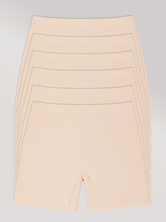 Kit com 6 Calcinhas Shorts Sem Costura Segunda Pele Bege - R$63,90 Cada