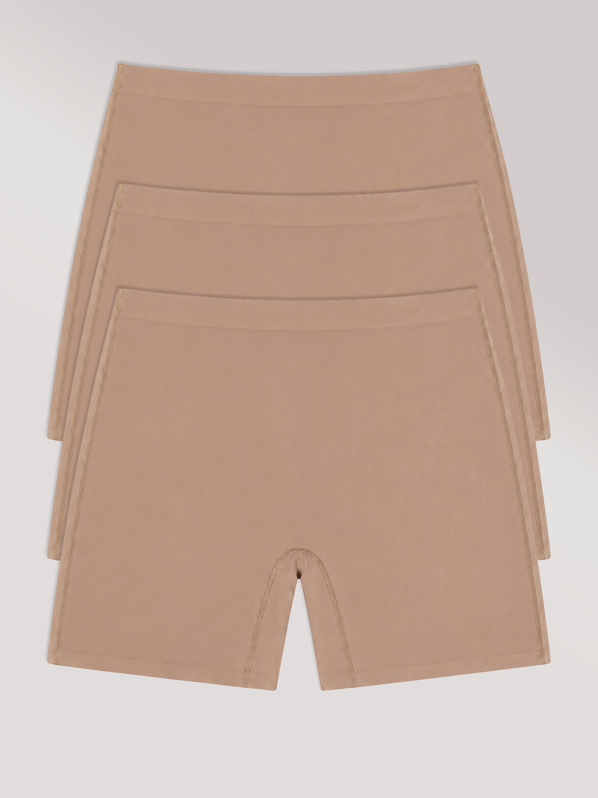 Kit com 3 Calcinhas Shorts Sem Costura Segunda Pele Marrom Cacau - R$71,90 Cada