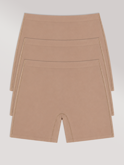 Kit com 3 Calcinhas Shorts Sem Costura Segunda Pele Marrom Cacau - R$71,90 Cada
