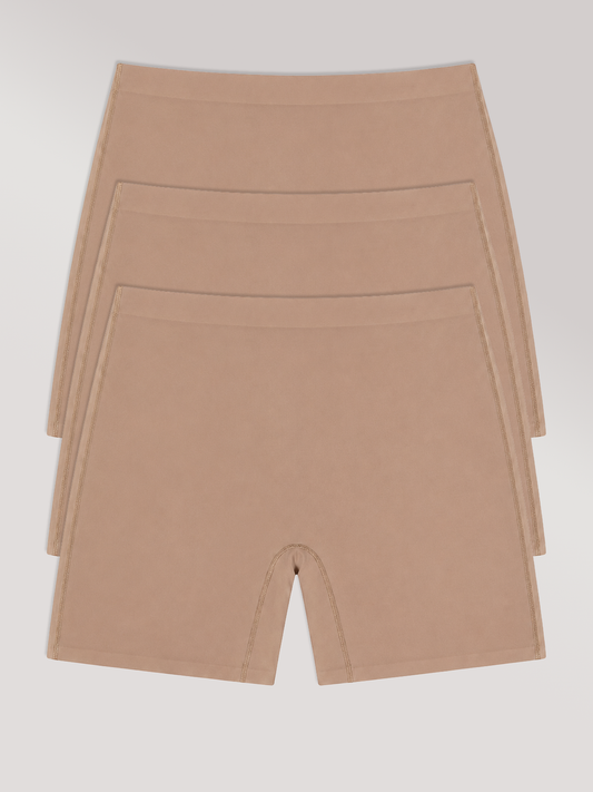 Kit com 3 Calcinhas Shorts Sem Costura Segunda Pele Marrom Cacau - R$71,90 Cada