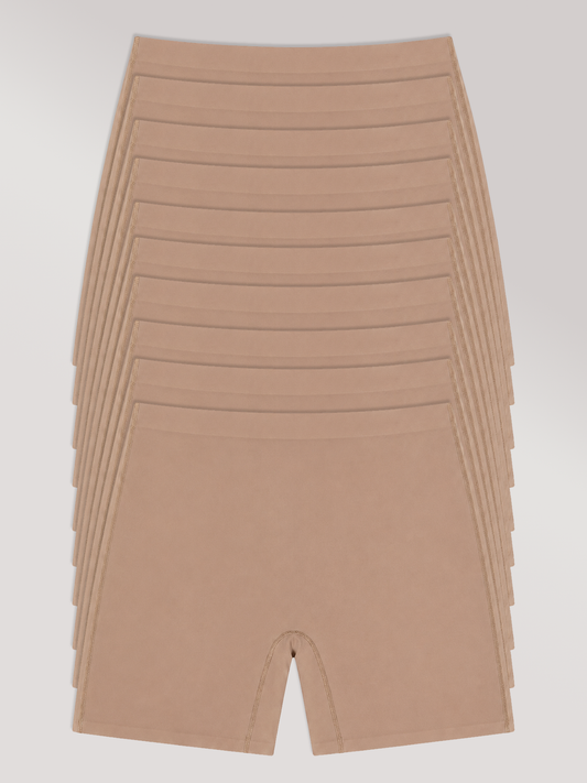 Kit com 10 Calcinhas Shorts Sem Costura Segunda Pele Marrom Cacau - R$59,90 Cada