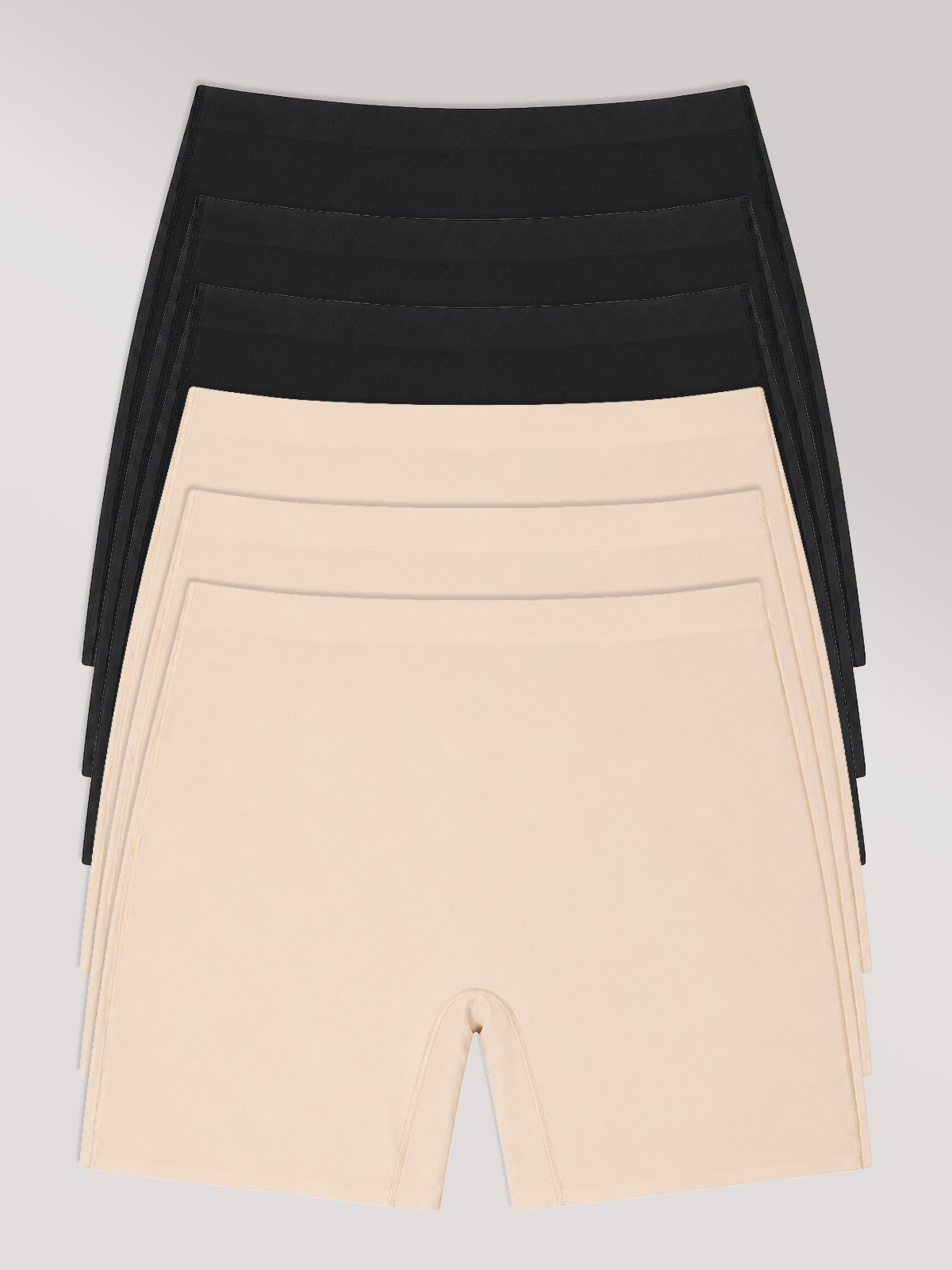 Kit com 6 Calcinhas Shorts Sem Costura Segunda Pele (3 Preto e 3 Bege) - R$63,90 Cada