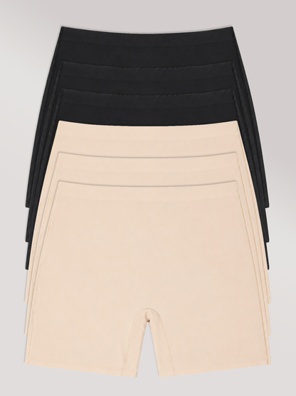 Kit com 6 Calcinhas Shorts Sem Costura Segunda Pele (3 Preto e 3 Bege) - R$63,90 Cada