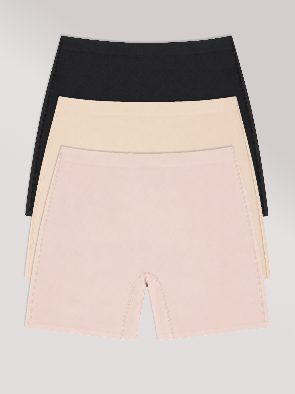 Kit com 3 Calcinhas Shorts Sem Costura Segunda Pele (1 Preto, 1 Bege e 1 Rose) - R$71,90 Cada