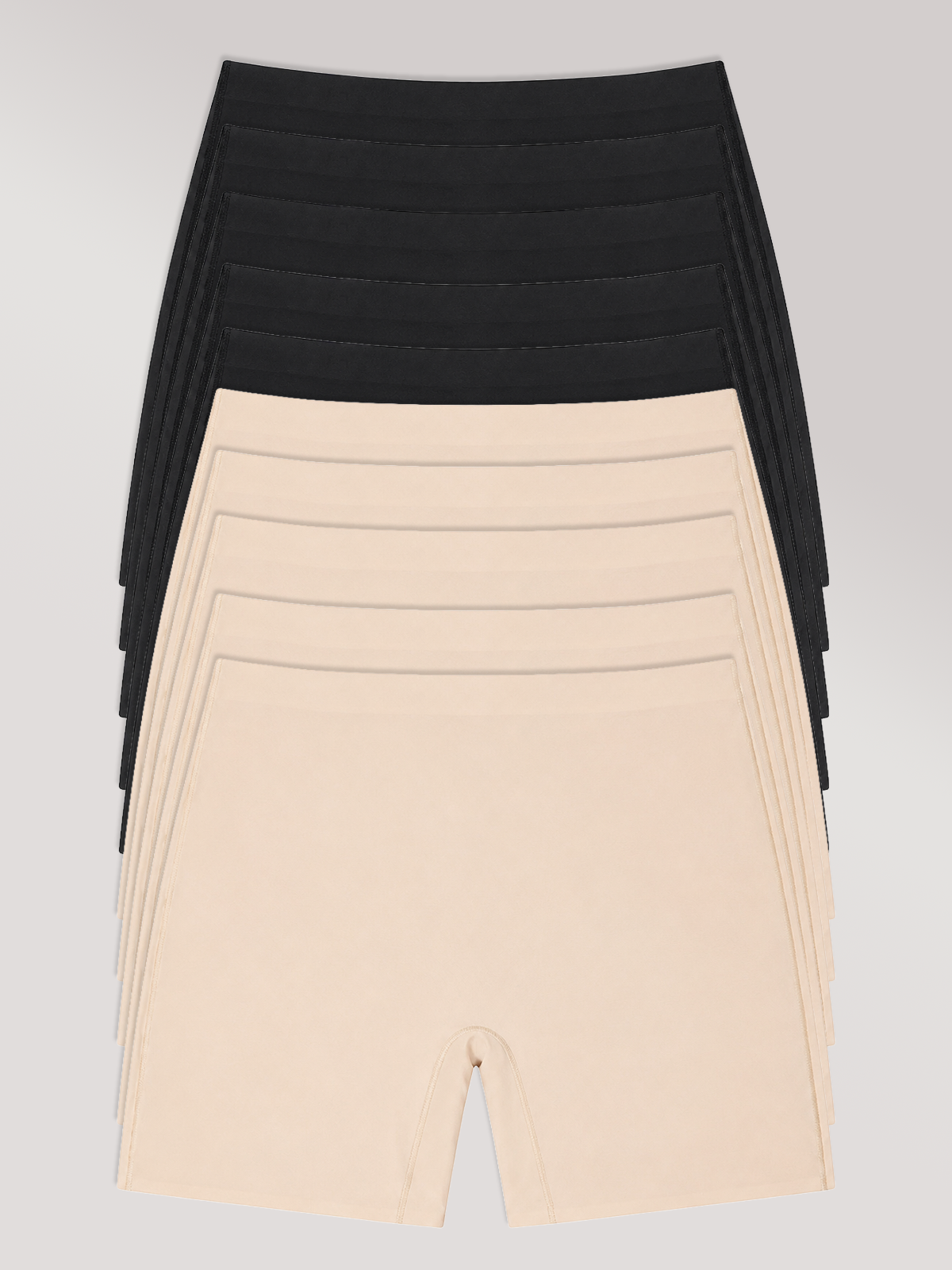 Kit com 10 Calcinhas Shorts Sem Costura Segunda Pele (5 Preto e 5 Bege) - R$59,90 Cada