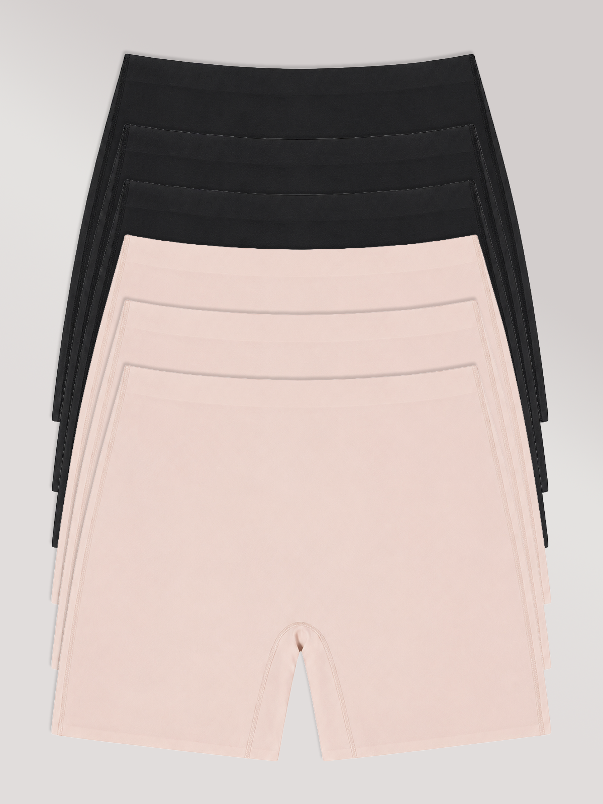 Kit com 6 Calcinhas Shorts Sem Costura Segunda Pele (3 Preto e 3 Rose) - R$63,90 Cada