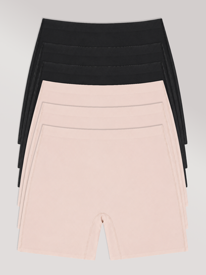Kit com 6 Calcinhas Shorts Sem Costura Segunda Pele (3 Preto e 3 Rose) - R$63,90 Cada