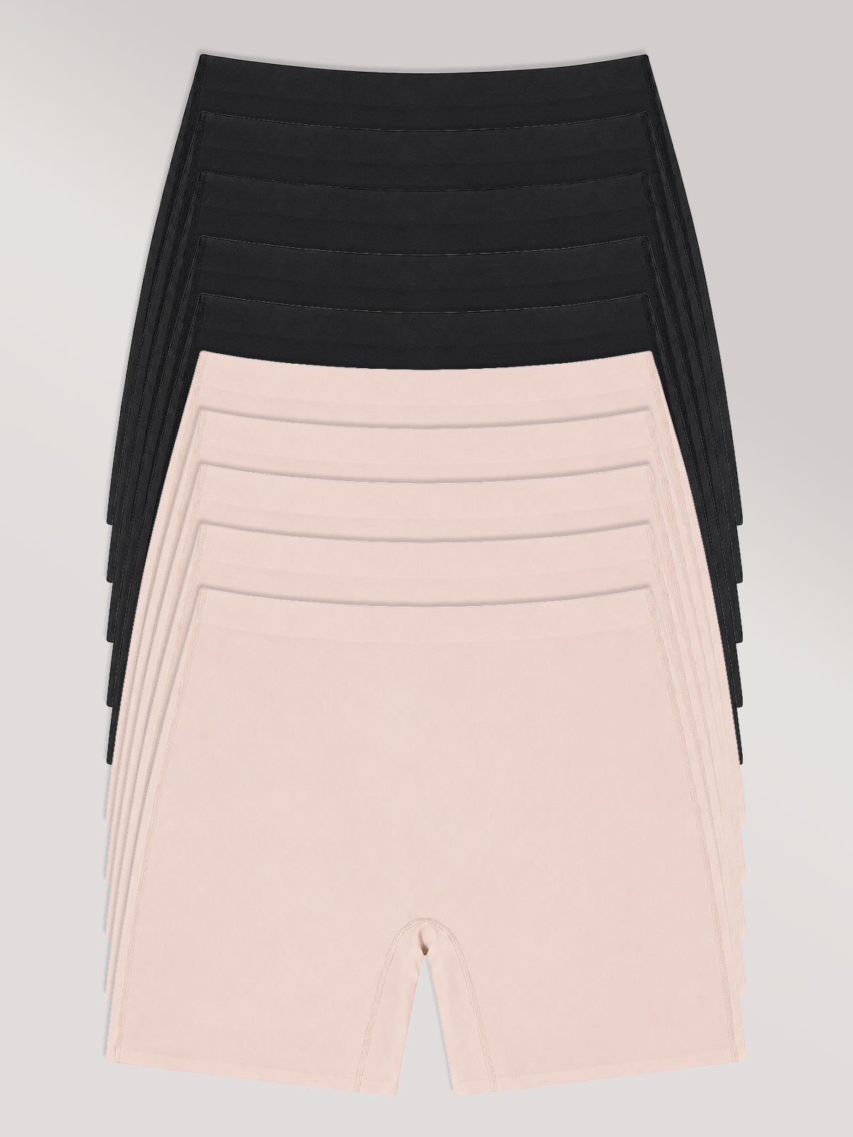 Kit com 10 Calcinhas Shorts Sem Costura Segunda Pele (5 Preto e 5 Rose) - R$59,90 Cada