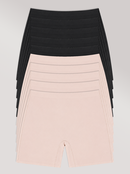Kit com 10 Calcinhas Shorts Sem Costura Segunda Pele (5 Preto e 5 Rose) - R$59,90 Cada