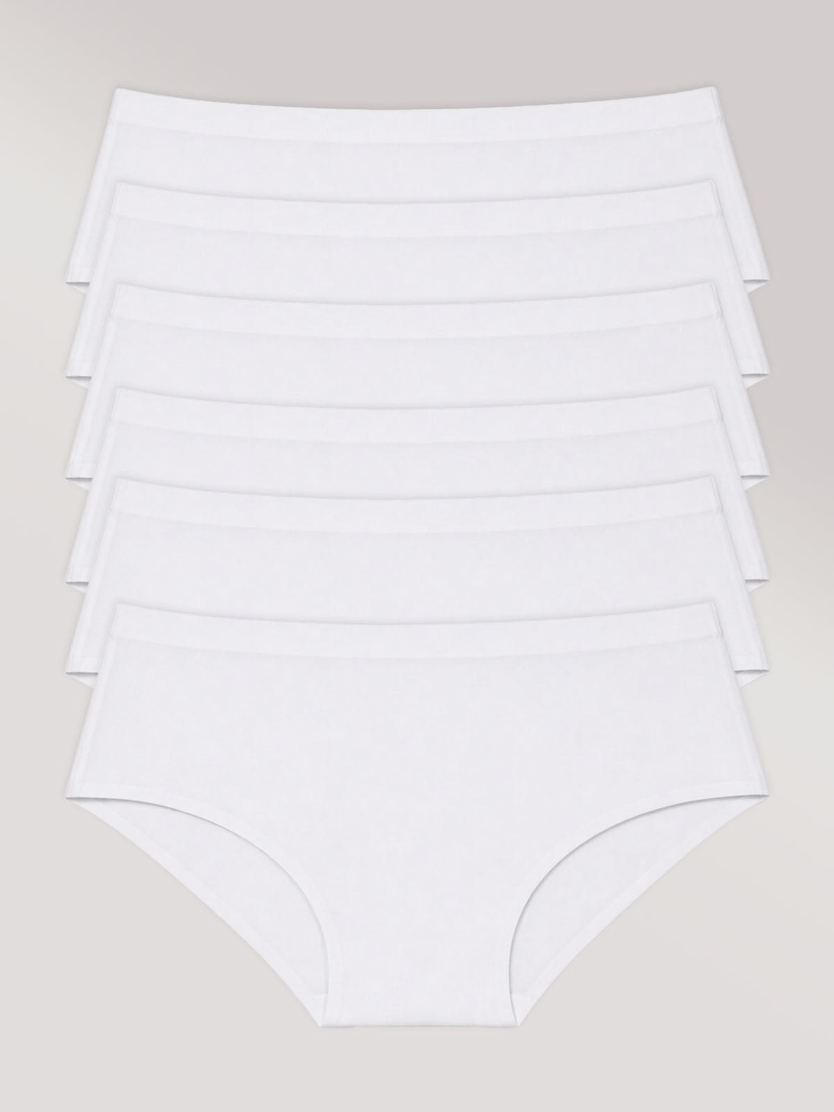 Kit com 6 Calcinhas Caleçon Sem Costura Segunda Pele Branco - R$35,98 Cada