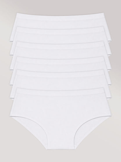 Kit com 6 Calcinhas Caleçon Sem Costura Segunda Pele Branco - R$35,98 Cada