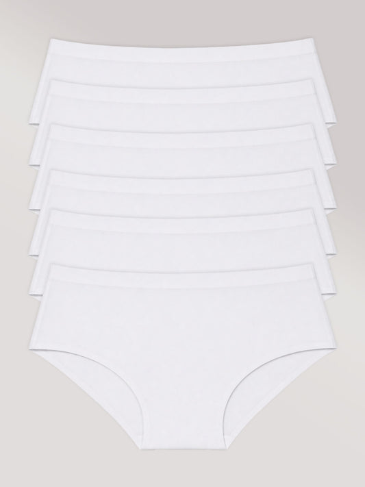 Kit com 6 Calcinhas Caleçon Sem Costura Segunda Pele Branco - R$35,98 Cada
