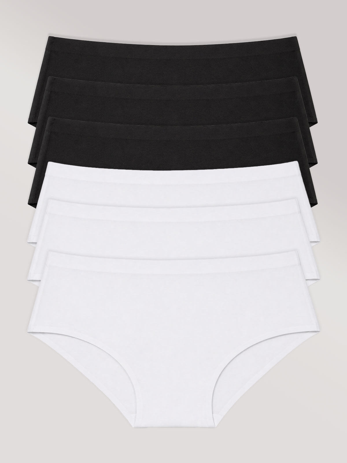 Kit com 6 Calcinhas Caleçon Sem Costura Segunda Pele (3 Preto e 3 Branco) - R$35,98 Cada