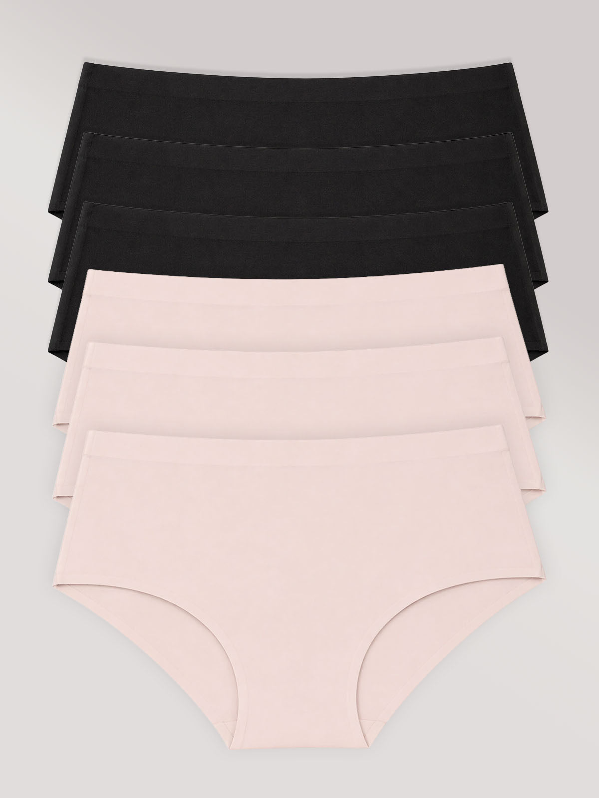 Kit com 6 Calcinhas Caleçon Sem Costura Segunda Pele (3 Preto e 3 Rose) - R$35,98 Cada