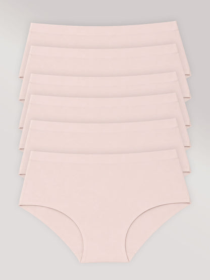 Kit com 6 Calcinhas Caleçon Sem Costura Segunda Pele Rose - R$35,98 Cada