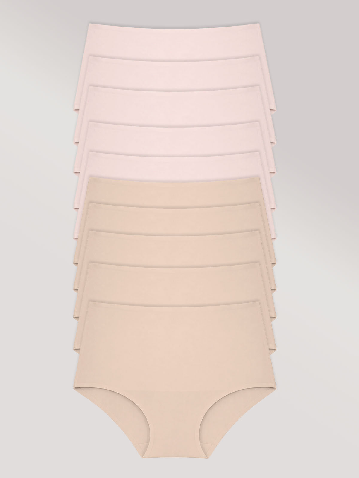 Kit com 10 Calcinhas Caleçon Modeladora Sem Costura Segunda Pele (5 Bege e 5 Rose) - R$38,99 cada