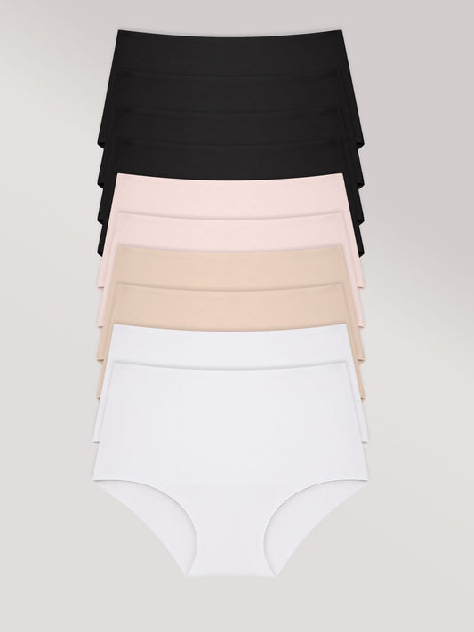 Kit com 10 Calcinhas Caleçon Modeladora Sem Costura Segunda Pele (4 Preto, 2 Bege, 2 Rose e 2 Branco) - R$38,99 cada