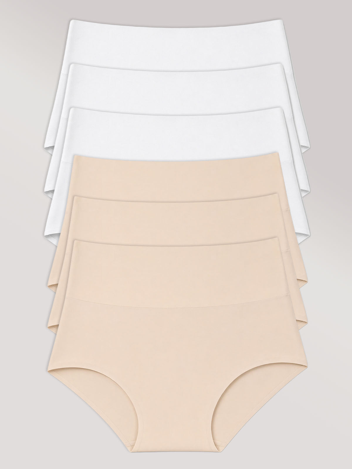 Kit com 6 Calcinhas Caleçon Redutora Sem Costura Segunda Pele (3 Branco e 3 Bege) - R$47,98 cada
