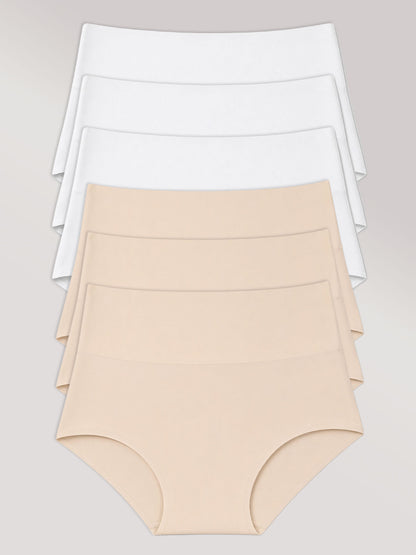 Kit com 6 Calcinhas Caleçon Redutora Sem Costura Segunda Pele (3 Branco e 3 Bege) - R$47,98 cada