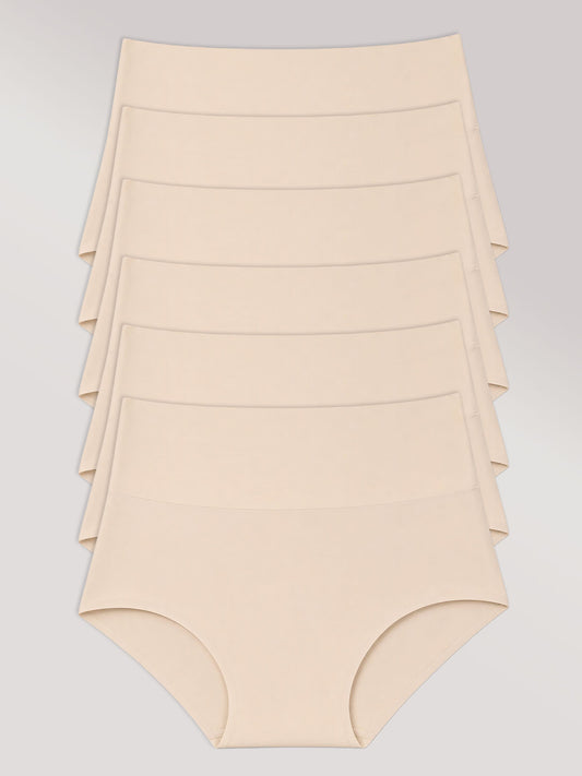 Kit com 6 Calcinhas Caleçon Redutora Sem Costura Segunda Pele Bege - R$47,98 cada