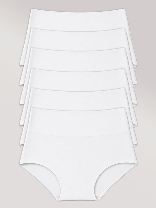 Kit com 6 Calcinhas Caleçon Redutora Sem Costura Segunda Pele Branco - R$47,98 cada
