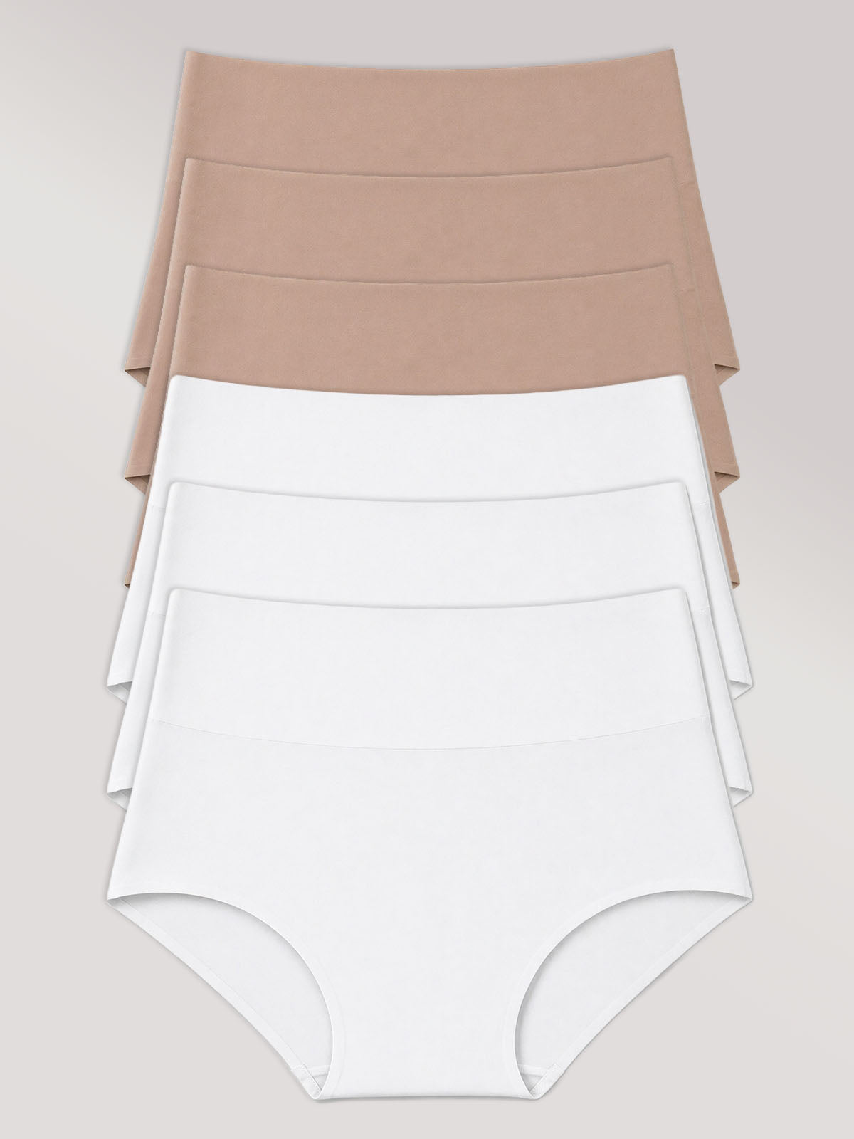 Kit com 6 Calcinhas Caleçon Redutora Sem Costura Segunda Pele (3 Marrom Cacau e 3 Branco) - R$47,98 cada