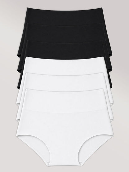 Kit com 6 Calcinhas Caleçon Redutora Sem Costura Segunda Pele (3 Preto e 3 Branco) - R$47,98 cada
