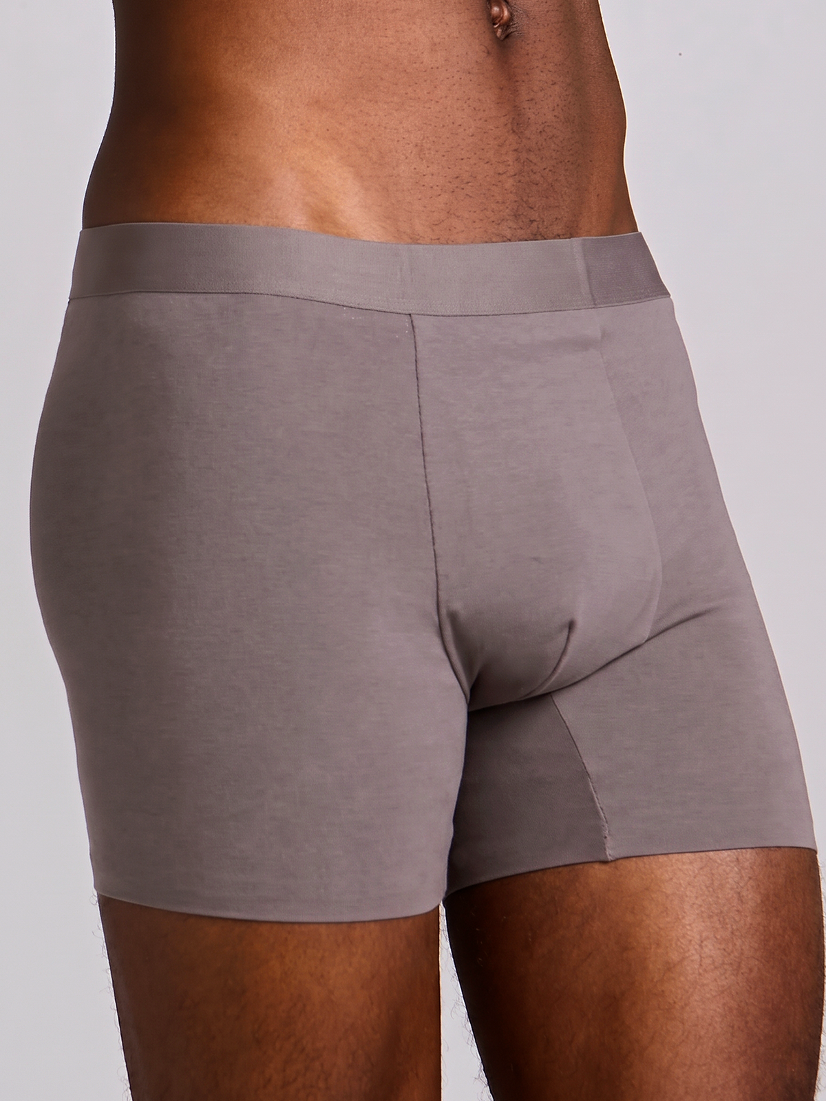 Kit com 6 Cuecas Boxer Algodão Premium Sem Costura Cinza Mescla