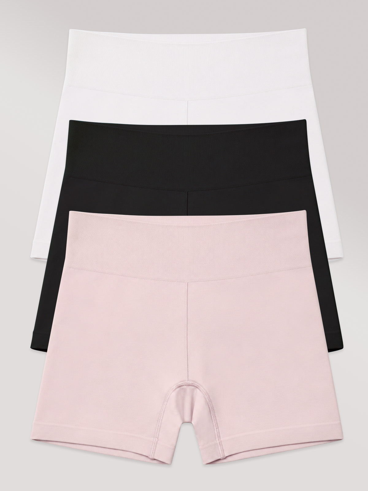 Kit com 3 Calcinhas Boxer Modeladora Sem Costura Premium (1 Branco, 1 Preto e 1 Rose)