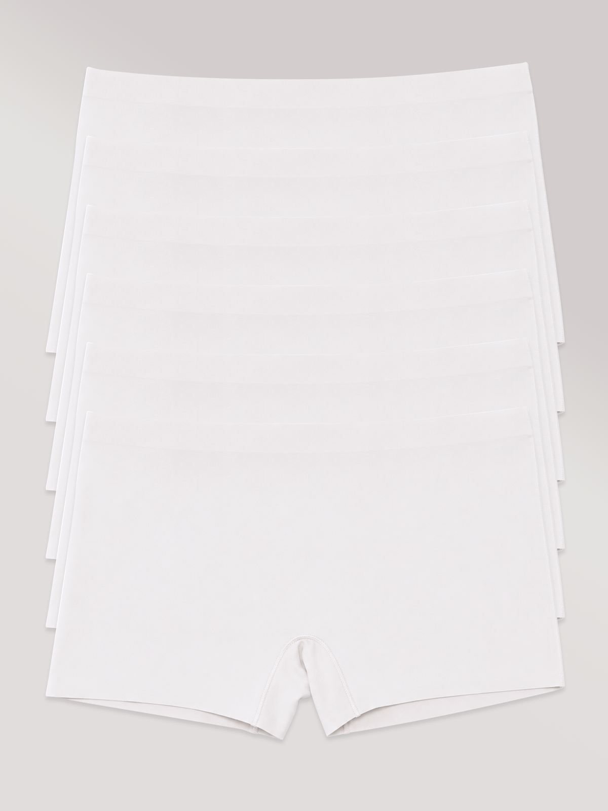 Kit com 6 Calcinhas Boxer Boyshort Sem Costura Premium Branco - R$68,32 cada