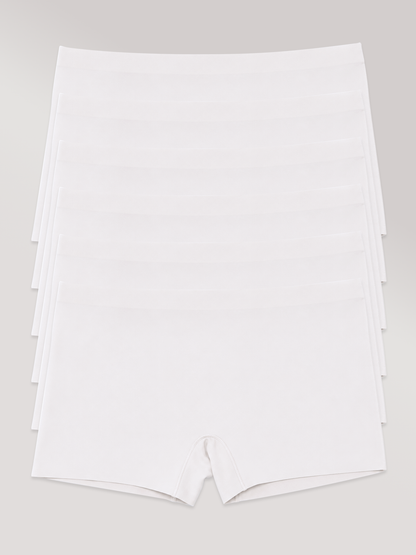 Kit com 6 Calcinhas Boxer Boyshort Sem Costura Premium Branco - R$68,32 cada