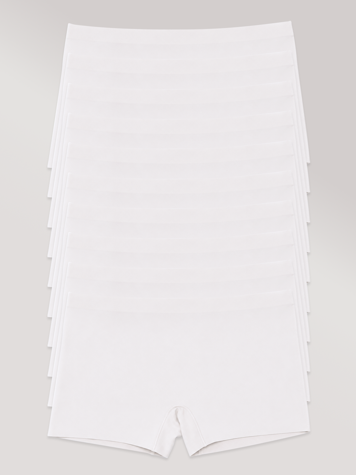 Kit com 10 Calcinhas Boxer Boyshort Sem Costura Premium Branco - R$53,94 cada