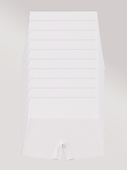 Kit com 10 Calcinhas Boxer Redutora Sem Costura Segunda Pele Branco - R$62,90 Cada