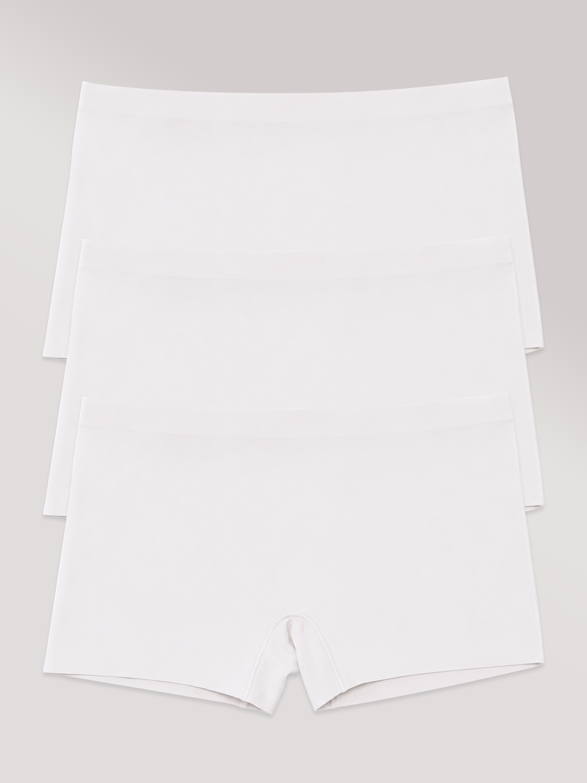 Kit com 3 Calcinhas Boxer Boyshort Sem Costura Premium Branco - R$76,42 cada