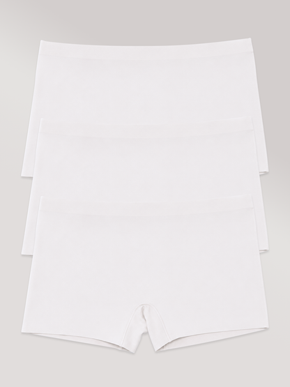 Kit com 3 Calcinhas Boxer Boyshort Sem Costura Premium Branco - R$76,42 cada