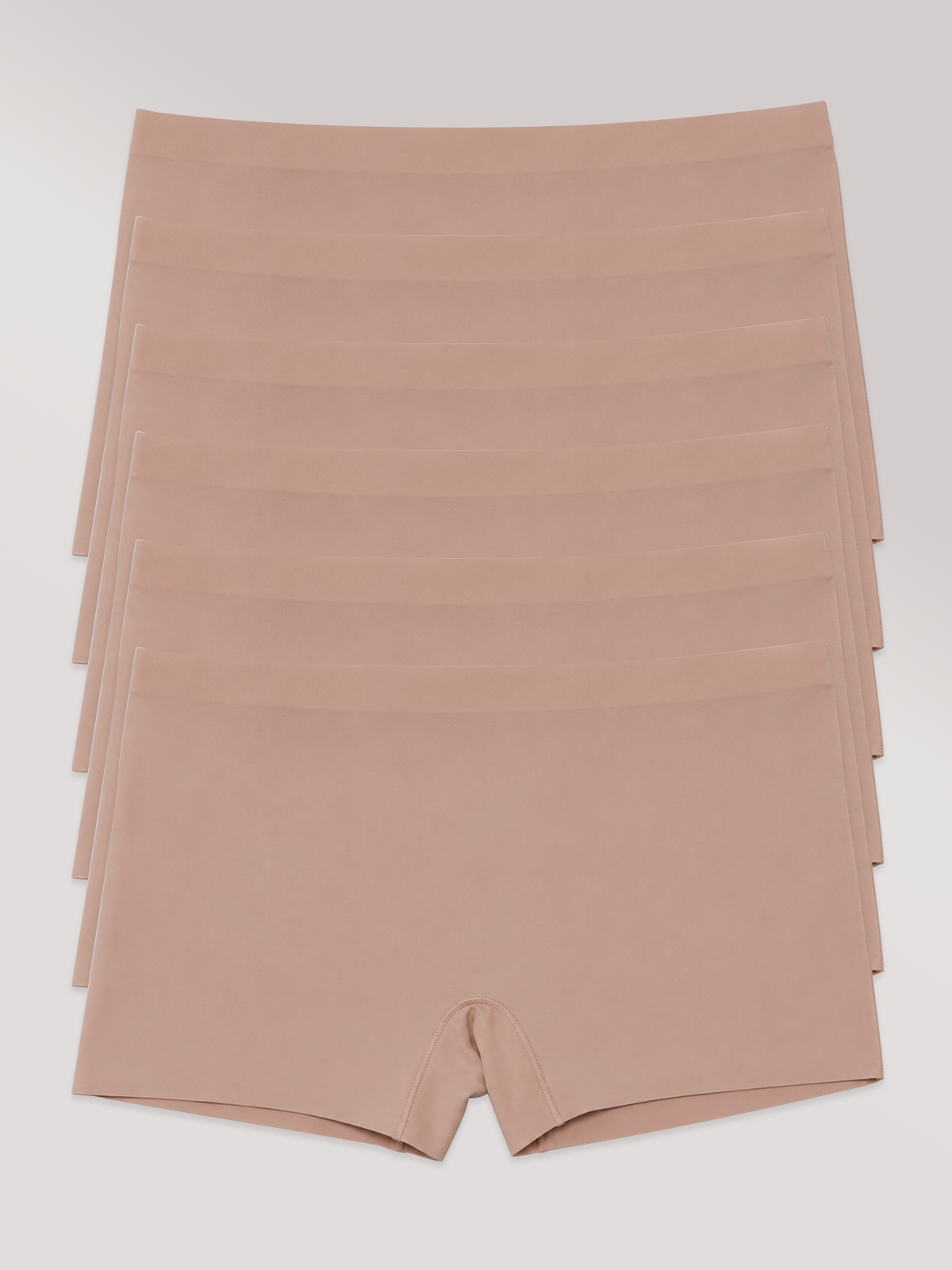 Kit com 6 Calcinhas Boxer Boyshort Sem Costura Segunda Pele Marrom Cacau - R$47,98 cada