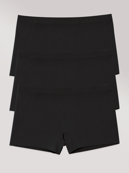 Kit com 3 Calcinhas Boxer Boyshort Sem Costura Premium Preto - R$76,42 cada