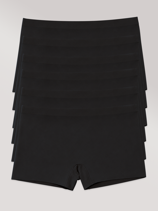 Kit com 6 Calcinhas Boxer Boyshort Sem Costura Segunda Pele Preto - R$47,98 cada