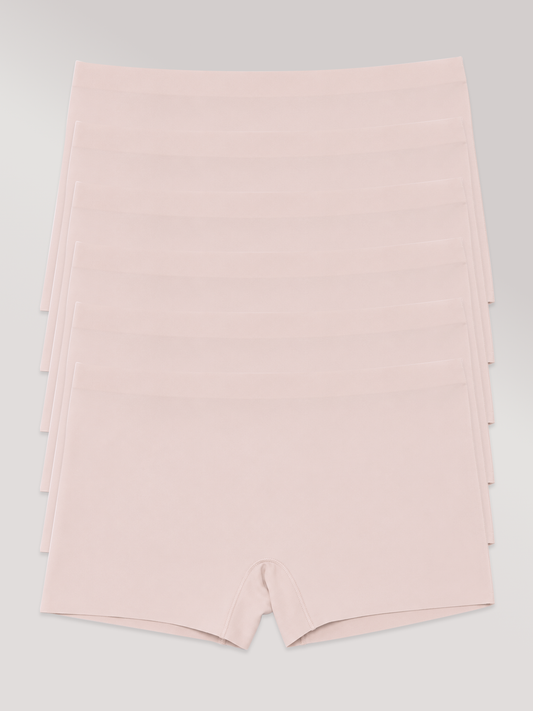 Kit com 6 Calcinhas Boxer Boyshort Sem Costura Segunda Pele Rose - R$47,98 cada