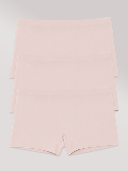 Kit com 3 Calcinhas Boxer Boyshort Sem Costura Segunda Pele Rose - R$53,63 cada