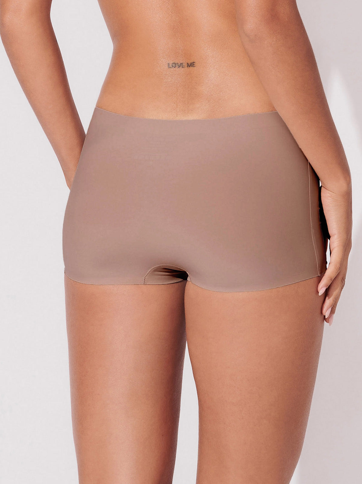 Calcinha Boxer Boyshort Sem Costura Segunda Pele Marrom Cacau