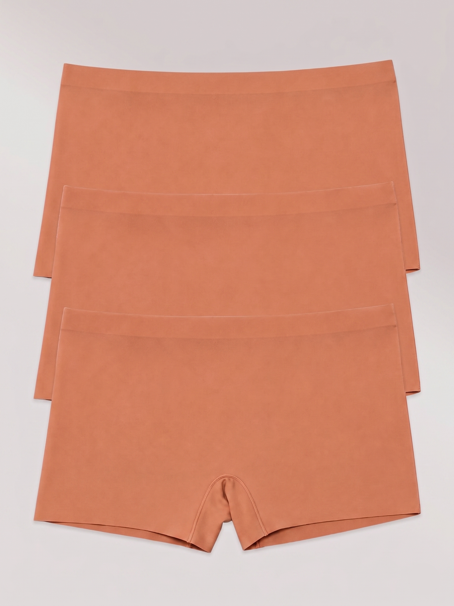 Kit com 3 Calcinhas Boxer Boyshort Sem Costura Segunda Pele Marrom Terracota - R$53,63 cada