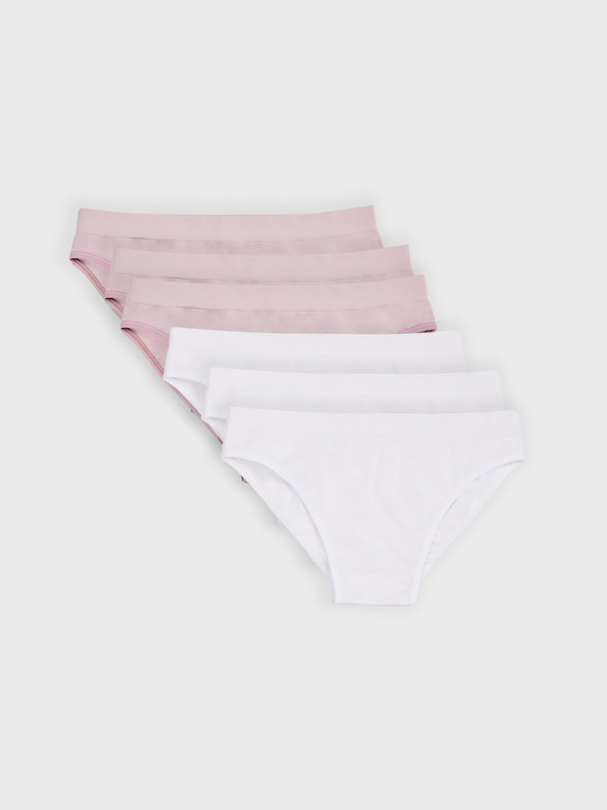 Kit com 6 Calcinhas Caleçon Sem Costura Premium (3 Branco e 3 Rose)