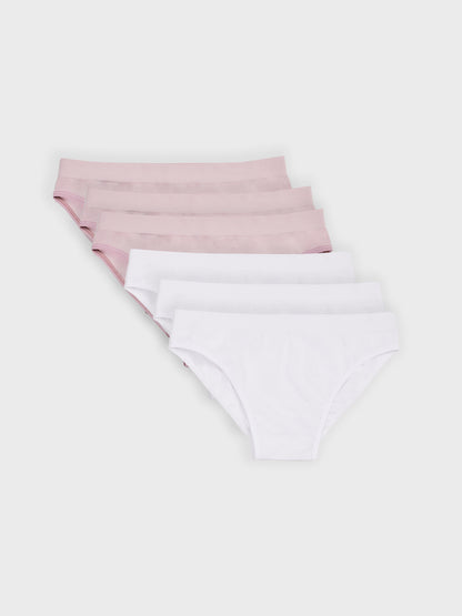 Kit com 6 Calcinhas Caleçon Sem Costura Premium (3 Branco e 3 Rose)