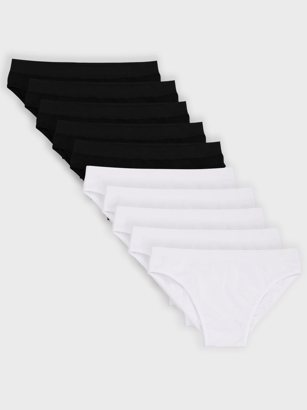 Kit com 10 Calcinhas Caleçon Sem Costura Premium (5 Branco e 5 Preto)