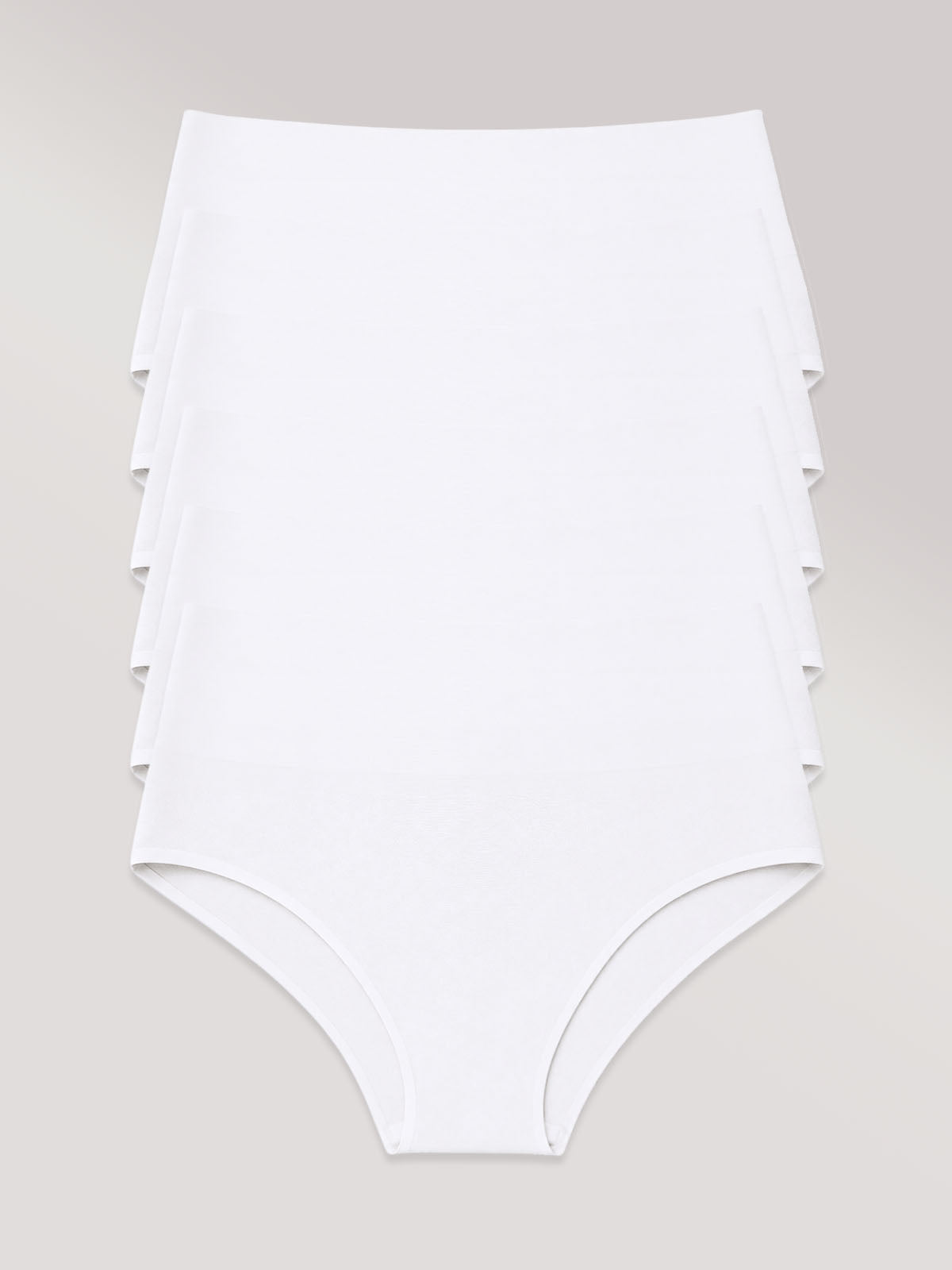Kit com 6 Calcinhas Biquíni Cintura Alta Sem Costura Segunda Pele Branco - R$39,98 cada