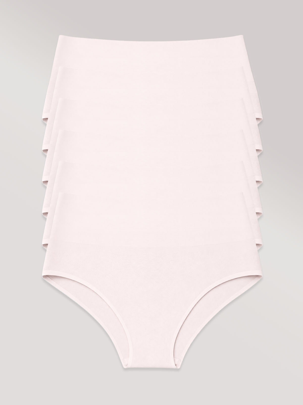 Kit com 6 Calcinhas Biquíni Cintura Alta Sem Costura Segunda Pele Rose - R$39,98 cada