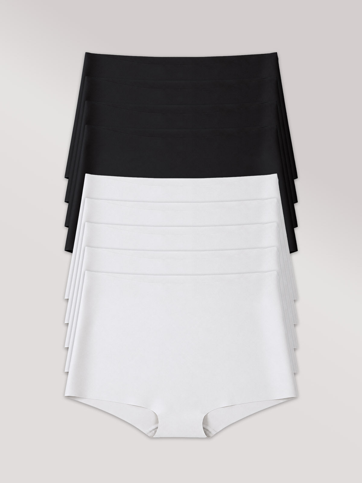 Kit com 10 Calcinhas Boxer Boyshort Invisível Sem Costura (5 Preto e 5 Branco)
