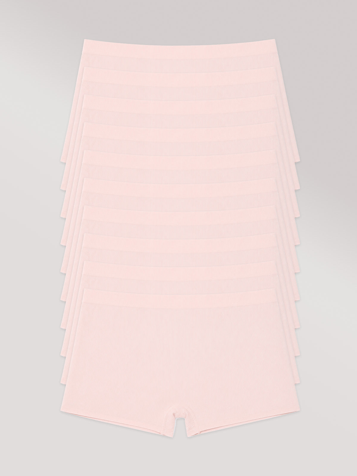 Kit com 3 Calcinhas Boyshort Boxer Poliamida Canelada Sem Costura Segunda Pele Rose